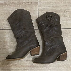 Steve Madden Gammbbel Leather Boots